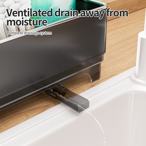 Supporto per lavello lavello portabicchieri da cucina con supporto per spazzolino alto - Product Image 4