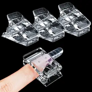 Clear Nail Tips Clips for Polygel for Quick Building Nail Forms Clamps Nail Extension DIY Manicure