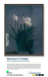 Peinture à l'huile sur toile impressionniste, art mural floral, peint à la main, écologique, narcisse et chat noir pour entrée, chambre à coucher - Product Image 4