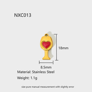 จี้กันน้ำแบบขายส่ง ชุบทอง 14k 18k สแตนเลส 316l รูปขวดเบียร์/ขวดเหล้า สำหรับทำสร้อยข้อมือ สร้อยคอ เครื่องประดับ - Product Image 5