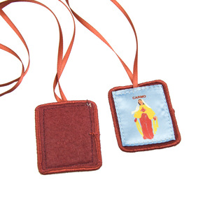 Escapularios rojos Collar católico Jesús Carmo Protección Joyería devocional Escapularios católicos - Product Image 4