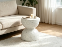 Table basse sculpturale torsadée, durable, portable et moderne – Utilisation intérieure/extérieure, mobilier texturé pour salon, décoration intérieure