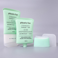 Tube plat ovale vide de 100 ml en PE avec interrupteur marche/arrêt pour emballage de sérum capillaire et gel de traitement du cuir chevelu, idéal pour les brosses de massage à marque privée