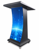YIZHICAI Écran LED numérique 4K pour podium P1.25 P1.53 P1.86, pupitre intelligent sur pied pour intérieur avec télécommande pour réunions de bureau