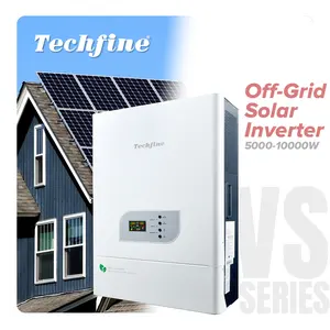 Techfine ความถี่ต่ําเฟสเดียว 8 kw 48 โวลต์อินเวอร์เตอร์พลังงานแสงอาทิตย์ 10kva 8kw mppt อินเวอร์เตอร์เครื่องชาร์จราคาขาย