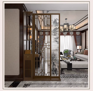 Tủ ngăn phòng khách phong cách Trung Hoa làm từ gỗ nguyên khối, bán buôn từ nhà máy, dùng làm vách ngăn nội thất văn phòng, khách sạn, biệt thự, phòng ăn - Product Image 1