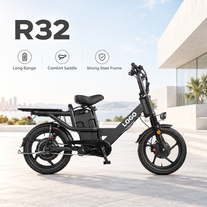 Vélo cargo électrique R32 18 pouces, cadre en acier, pliable, moteur roue arrière, frein à disque, vitesse unique, longue autonomie, vente en gros usine - Product Image 1