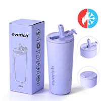 Gobelet isotherme à café 24oz en acier inoxydable 304, tasse sous vide anti-fuite avec couvercle rabattable, mug de voyage réutilisable, vente en gros personnalisée