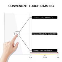 Interrupteur intelligent multi-gangues (1/2/3 gangs) Wi-Fi/Zigbee pour éclairage, en verre, moderne, compatible Smart Life, affichage du mode d'éclairage et de l'état de mise sous tension (UE, Royaume-Uni, États-Unis)