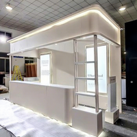 Stand d'exposition haut de gamme pour salon de beauté, vitrine 10x20 pieds avec éclairage et décoration, stand d'exposition modulaire réutilisable