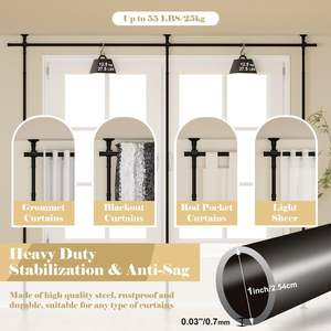 ฉากกั้นห้อง YIJIALE ไม่ต้องเ<span class=keywords><strong>จ</strong></span>าะ ติดตั้งง่าย ใช้กับราวม่านกั้นห้องนั่งเล่น - Product Image 5