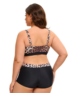 Traje de baño de talla grande ecológico con diseño de espalda recortada con estampado de patrón sólido para mujer europea americana Sexy - Product Image 6