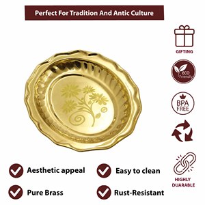 Bandeja Ovalada de Latón Hecha a Mano de Primera Calidad, Elegante Bandeja Decorativa para Servir, Perfecta para la Mesa del Comedor, Decoración del Hogar, Regalos Festivos - Product Image 5