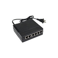 Switch Ethernet PoE de 4 Puertos con Carcasa de Plástico, Velocidad de 100 Mbps, Aislamiento VLAN, 2 Puertos Uplink, Switch PoE de Escritorio para Cámaras IP CCTV