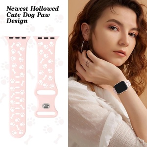 Cane traforato con zampa di cane impermeabile in Silicone personalizzato cinturino 3D carino con zampa di <span class=keywords><strong>gatto</strong></span> cinturino per apple Watch ultra IWatch serie 6 7 8 9 - Product Image 3