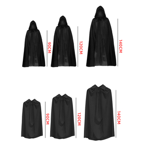 Halloween Vampire Witch Cape <span class=keywords><strong>mantello</strong></span> natalizio Cosplay Devil Costume Unisex nero lungo <span class=keywords><strong>mantello</strong></span> con cappuccio - Product Image 4