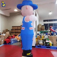 Ballon gonflable à main agitée mignon pour usage extérieur, dessin animé personnalisé, ensemble complet de danseur d'air