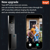 Kunci Pintu Digital Tanpa Sentuh dengan Pengenalan Wajah, Sidik Jari, dan Kamera Terintegrasi, Video Doorbell, Smart Lock dengan Aplikasi Tuya, WiFi