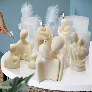 DIY 초상화 촛불 금형 향기로운 촛불 크리 에이 티브 케이크 금형 수지 제스처 석고 비누 금형 실리콘