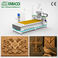 Precio de fábrica 1325 4*8 Router CNC con cambiador automático de herramientas, múltiples husillos, máquina de anidamiento CNC ATC para muebles de gabinete de madera CE