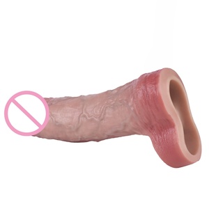 Funda realista para pene, reutilizable, extensor de condón, alargador de pene, retrasa la eyaculación, funda vibradora para pene - Product Image 4