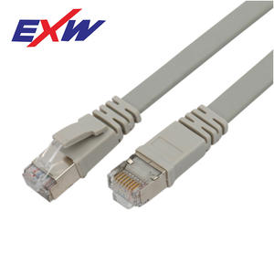 Exw Category 6 Shielded Flat Patch Cord 1M PVC Jacket Nickel Plated Connectors <b>For</b> <b>Computer</b> Network <b>Cables</b> - Product Image 2