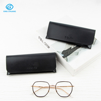 Top Vente En Cuir Doux Noir Lunettes De Soleil Cas N'importe Quelle Couleur PU Optique Lunettes Boîte Lunettes Emballage Sac