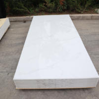 Panneau mural en PVC de couleur marbre doré avec revêtement UV brillant de haute qualité, directement de l'usine, pour la décoration intérieure