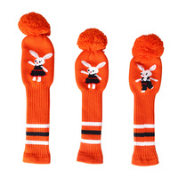 Ensemble de housses de club de golf en tricot Rabbit Golf pour Driver, Fairway, Hybride, Putter – Housses de protection extensibles en laine tricotée pour clubs de golf