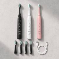 Brosse à dents électrique sonique OEM, 5 modes, blanche/Nettoyage/Souple/Polissage/Massage, Type-C