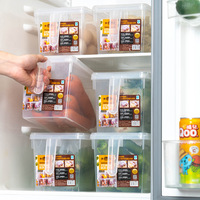Boîte de rangement en plastique pour réfrigérateur, pour œufs, céréales entières, aliments secs - Étanche, pour une conservation optimale, avec poignée (4L/5L)