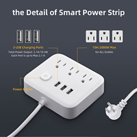 Prise d'extension de multiprise portable 3 ports de sortie USB a 3 prises ca prise américaine 10A pour voyage bureau à domicile