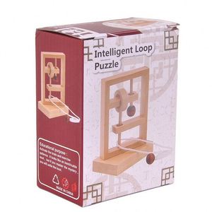 <span class=keywords><strong>Jeu</strong></span> de puzzle en bois avec boucle de corde, <span class=keywords><strong>jeu</strong></span> de réflexion pour adultes et enfants, cadeau éducatif, jouet en bois Montessori - Product Image 5