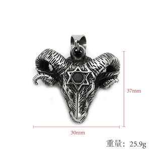 Satanic <strong>Goat</strong> <strong>Head</strong> Pendant Inverted <strong>Pentagram</strong> Baphomet Charm Men Punk Gothic Stainless Steel Necklace Fashion Pendants Charms - Product Image 3