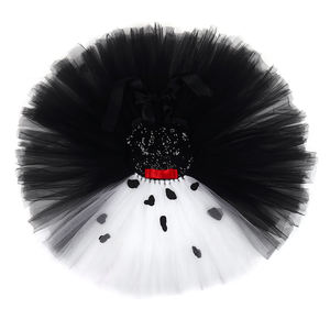 <span class=keywords><strong>Vestido</strong></span> de tul con lentejuelas y tocado para niños, conjunto de ropa infantil para fiesta, <span class=keywords><strong>Cruella</strong></span>, Cosplay, Carnaval, 2022 - Product Image 4