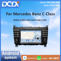 Radio para Auto Android 15 de 7 Pulgadas para Mercedes-Benz Clase C W203 C200 C203, con CarPlay y Android Auto Inalámbricos, Unidad Principal con GPS