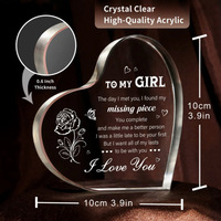 Horloge en cristal personnalisée en forme de cœur, autres objets artisanaux en cristal, cadeaux de mariage