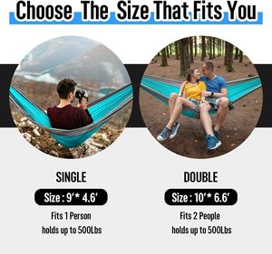 Cắm Trại võng, đôi & duy nhất xách tay Võng với cây dây đai, Trọng lượng nhẹ Nylon dù võng - Product Image 5