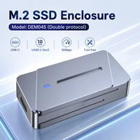 Boîtier SSD M.2 sans outil à double protocole, USB 3.2 Gen2 10 Gbit/s uniquement pour SSD NVMe SATA M-Key 2230 jusqu'à 8 To, boîtier de disque dur portable