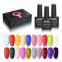 RONIKI Ensemble de Vernis à Ongles Gel UV Couleur, 55 Pièces/Kit, Manucure, Nail Art Salon, avec Base et Top Coat, Émail Vernis Gel UV