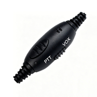 Headset Walkie-Talkie Over-Ear Dual-Ear dengan Peredam Kebisingan Aktif (ANC) VOX, Mikrofon Lipat, Driver Dinamis, Kabel 1.2m
