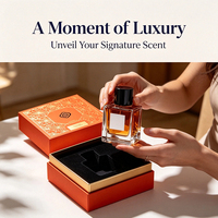 Boîte cadeau de luxe rigide personnalisée avec insert en velours à motif doré estampé à chaud OEM ODM pour l'emballage de flacons de parfum