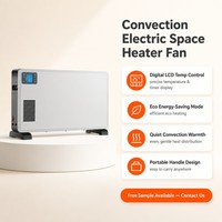 Chauffage par convection numérique, chauffage électrique pour pièce, thermostat intégré, affichage LED, silencieux, économie d'énergie, portable, pour la maison