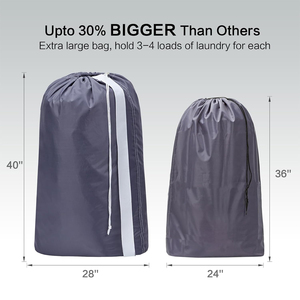 Panier à linge CF Easy Fit en nylon ripstop double, grand sac de rangement pour vêtements sales avec sangle pour salle de bain - Product Image 3