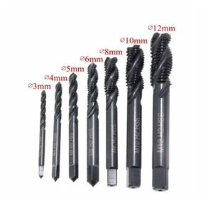 Jeu de tarauds en acier HSS revêtu d'étain et nitrué M2-M12, tarauds hélicoïdaux pour filetage interne et réparation de filetages - Product Image 4