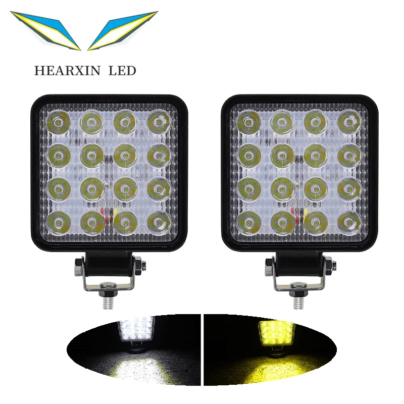 4 inch 48 wát LED làm việc đèn spotlight vuông LED đèn sương mù off road lái xe chiếu sáng cho xe tải Pickup SUV ATV UTV Phụ Kiện Xe Hơi