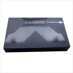 กล่องบรรจุภัณฑ์ FlightScope X1 Golf Launch Monitor รูปทรงหนังสือ กล่องของขวัญระดับไฮเอนด์ พิมพ์ลายแบบกำหนดเอง สีดำด้าน - Product Image 1