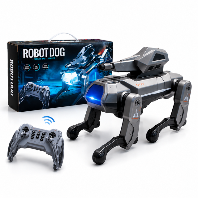AI Remote Control Robot Dog Toy Intelligent Mechanical Dog for Kids Birthday Gift Indoor Outdoor Play