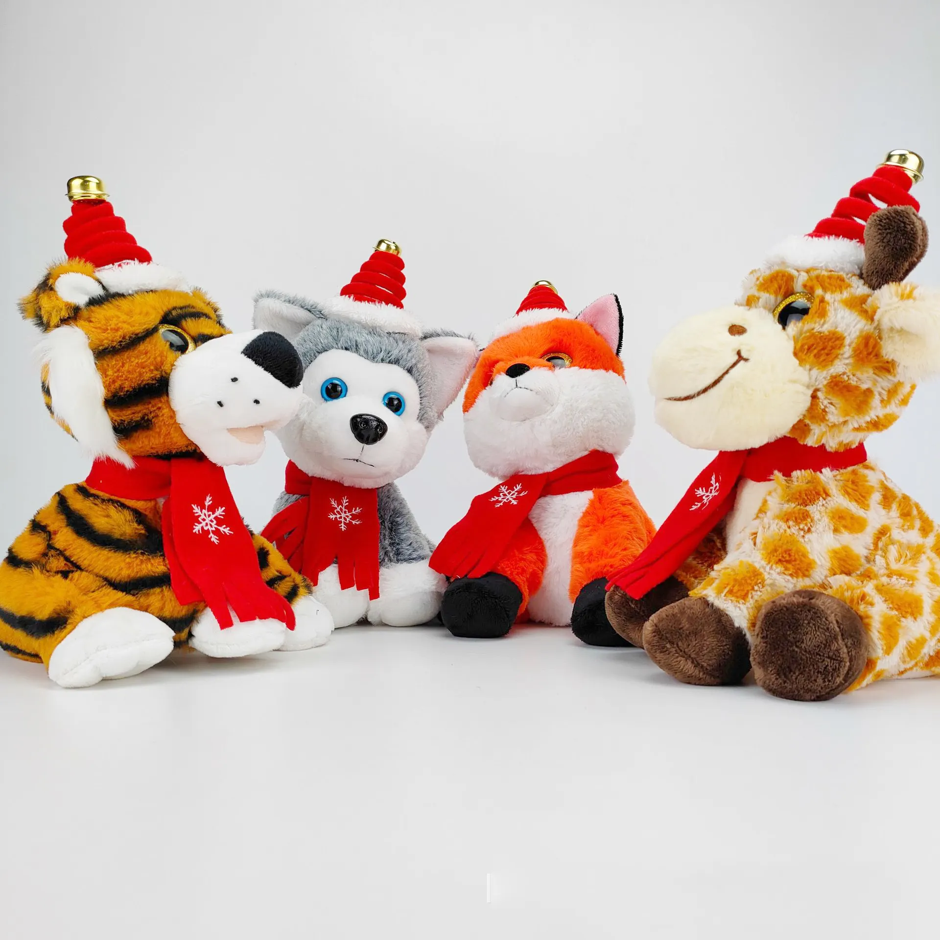 YIWU ALLO CPC Christmas Gifts Kids Stuffed Animals Toys Remote Control Christmas Electric Plush Toy Dancing Bark Santa Tiger Dog