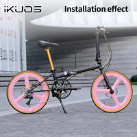 Roue de vélo pliable en fibre de carbone à trois rayons, frein à disque Centerlock, moyeu à cliquet 36T, 20 pouces 451 100/135 mm, libération rapide, roue BMX